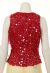 Hanging Sequins Covered Sleeveless Blouse back in Red